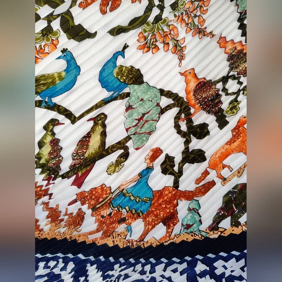 Hermès Early America Plissé 90 scarf With Box - Picture 8 of 17